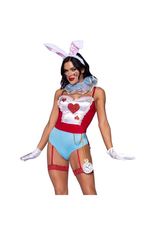Leg Avenue Wonderland White Rabbit Costume Red/White/Blue