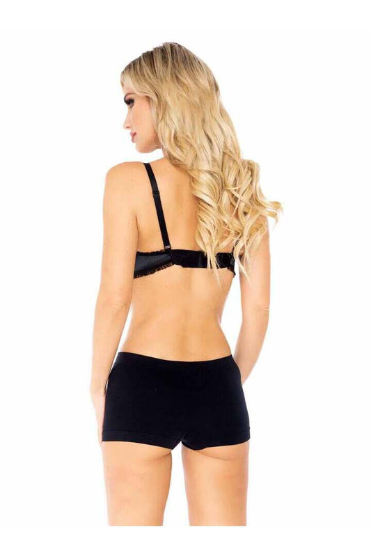 Leg Avenue Woo Me Satin Underwire Bra in Black 1