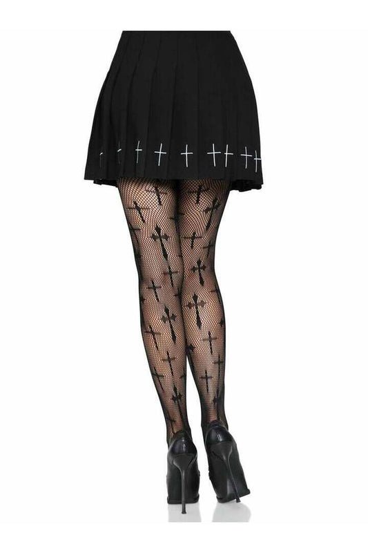 Leg Avenue Worship Me Net Tights in One Size 1