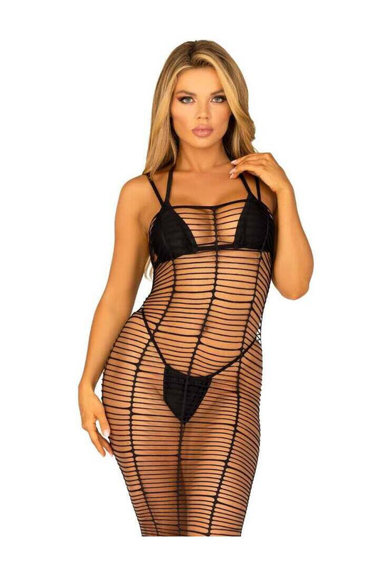 Leg Avenue Worth The Wait Net Maxi Dress Black in One Size