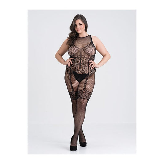 Lovehoney Fifty Shades of Grey Captivate Lacy Body Stocking Black O/S Curve