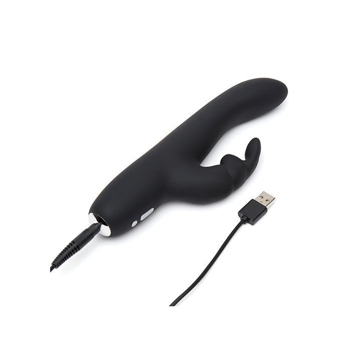 Lovehoney Fifty Shades of Grey Greedy Girl Rechargeable Slimline Rabbit Vibrator - Black 3