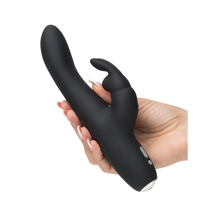 Lovehoney Fifty Shades of Grey Greedy Girl Rechargeable Slimline Rabbit Vibrator - Black 4
