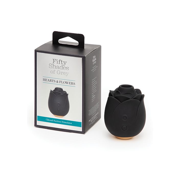 Lovehoney Fifty Shades of Grey Hearts & Flowers Rose Vibrator - Black