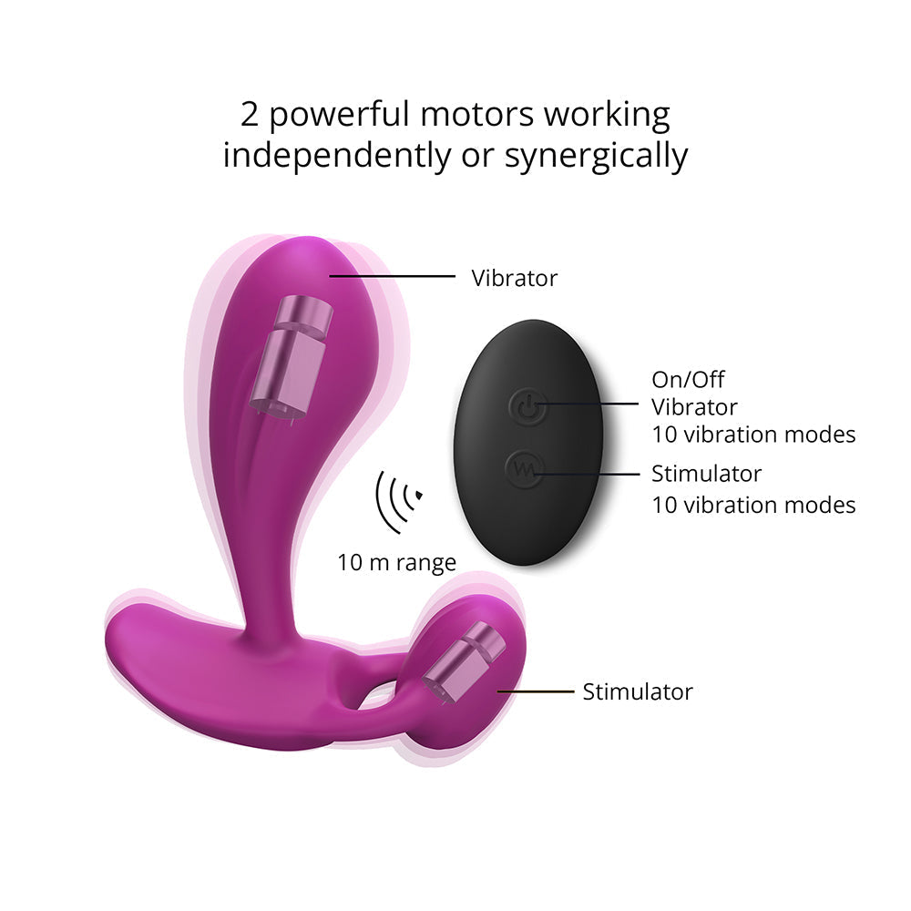 Lovely Planet Love to Love Witty Rechargeable Remote-Controlled Silicone P & G Vibrator 12
