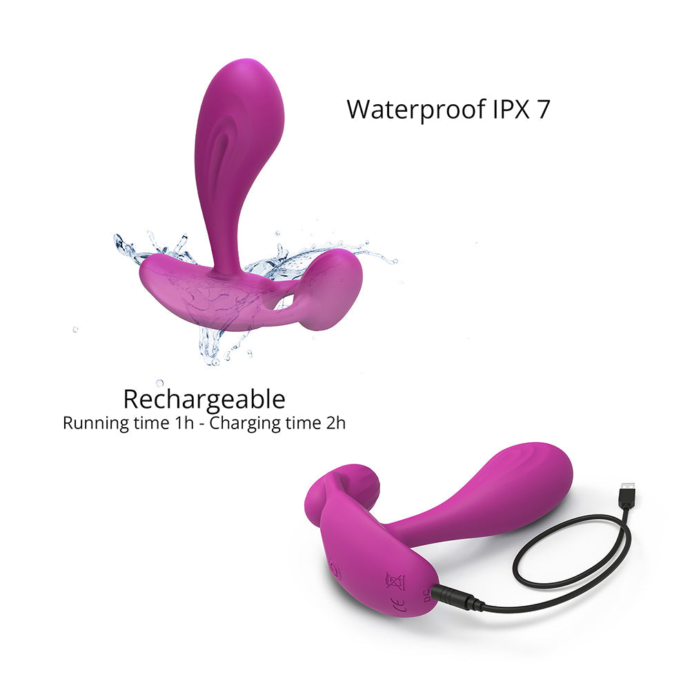 Lovely Planet Love to Love Witty Rechargeable Remote-Controlled Silicone P & G Vibrator 13
