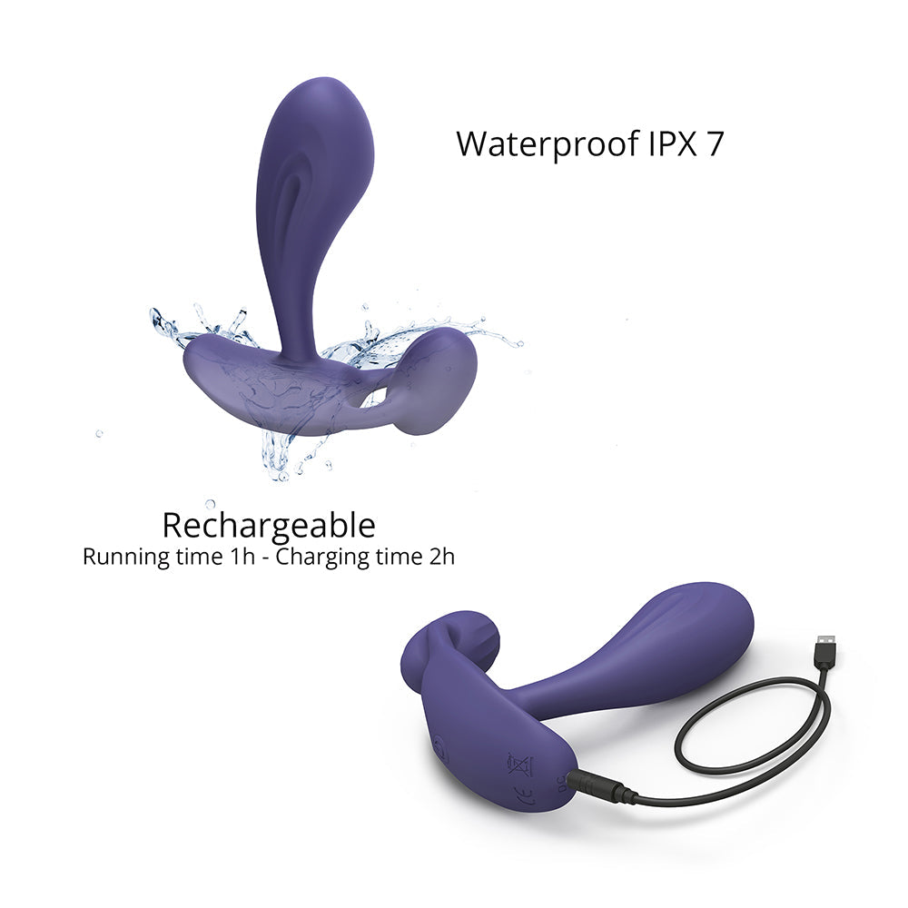 Lovely Planet Love to Love Witty Rechargeable Remote-Controlled Silicone P & G Vibrator 7