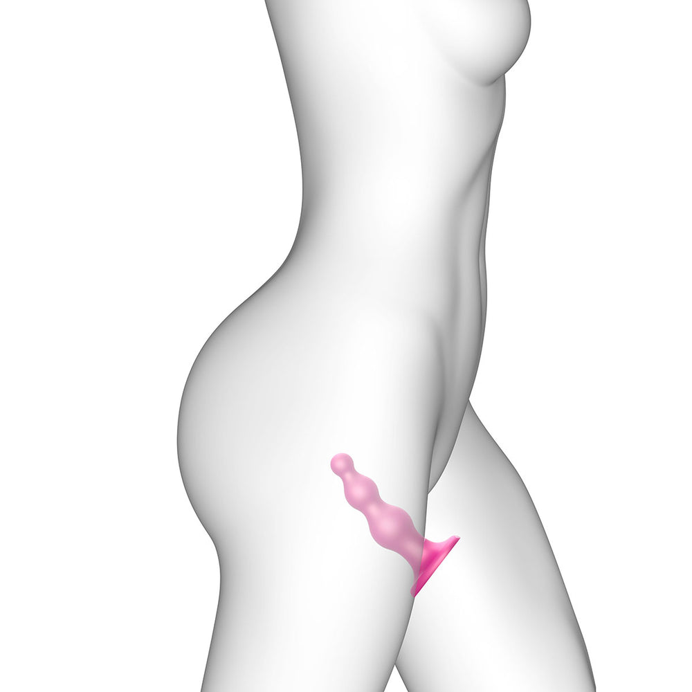 Lovely Planet Strap-On-Me Dildo Plug Beads Raspberry 5