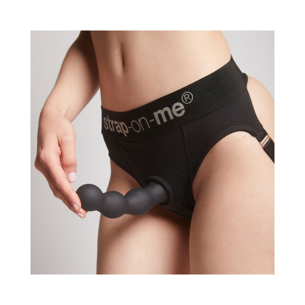 Lovely Planet Strap-On-Me Hybrid Collection Silicone Dildo Plug Balls Black 4