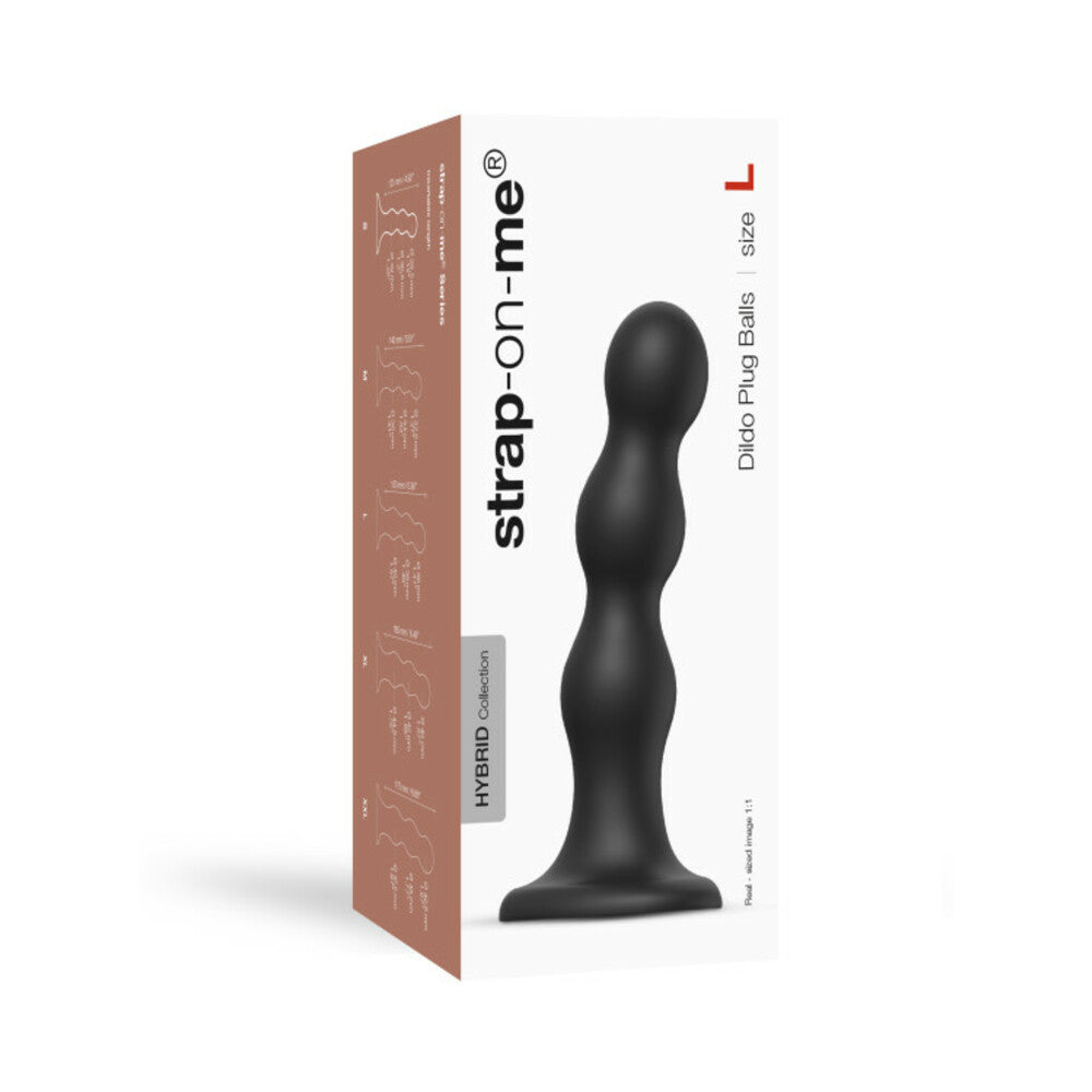 Lovely Planet Strap-On-Me Hybrid Collection Silicone Dildo Plug Balls Black