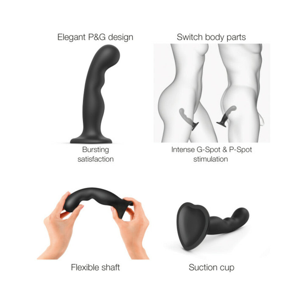 Lovely Planet Strap-On-Me Hybrid Collection Silicone Dildo Plug P&G Black XL 3
