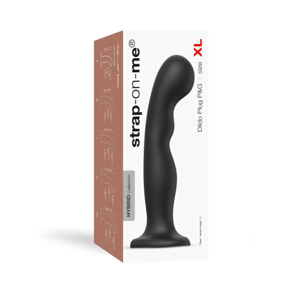 Lovely Planet Strap-On-Me Hybrid Collection Silicone Dildo Plug P&G Black XL