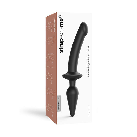 Lovely Planet Strap-On-Me Hybrid Collection Switch Plug-In Dual-Ended Dildo & Plug Black 1