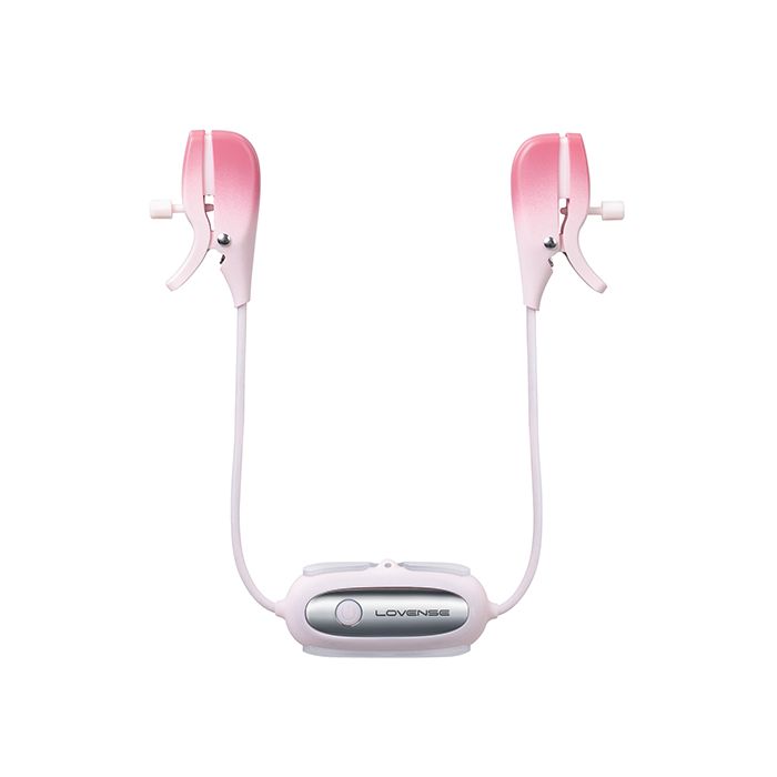 Lovense Gemini Vibrating Nipple Clamps - Pink 1