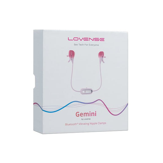 Lovense Gemini Vibrating Nipple Clamps - Pink