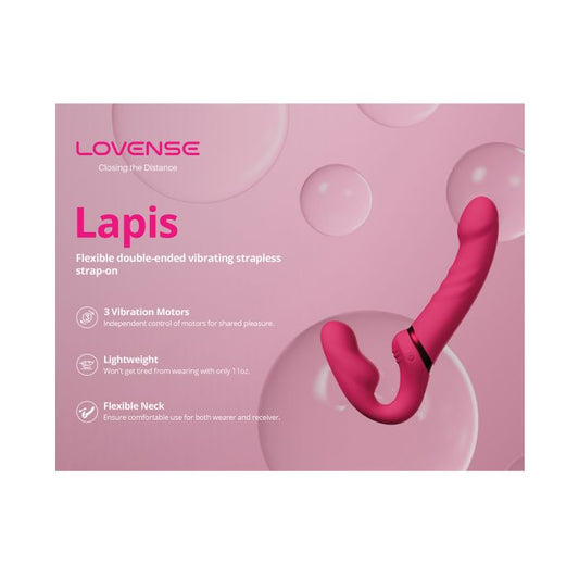 Lovense Lapis Vibrating Strapless Strap On - Pink 1