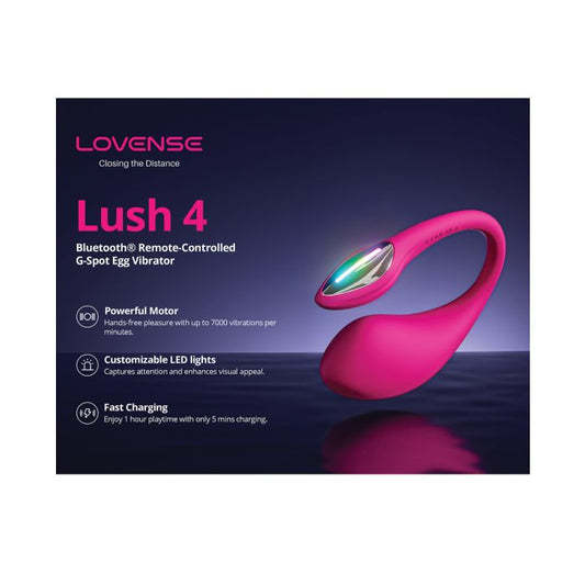 Lovense Lush 4.0 Bluetooth G-Spot Egg Camming Vibrator - Pink 1
