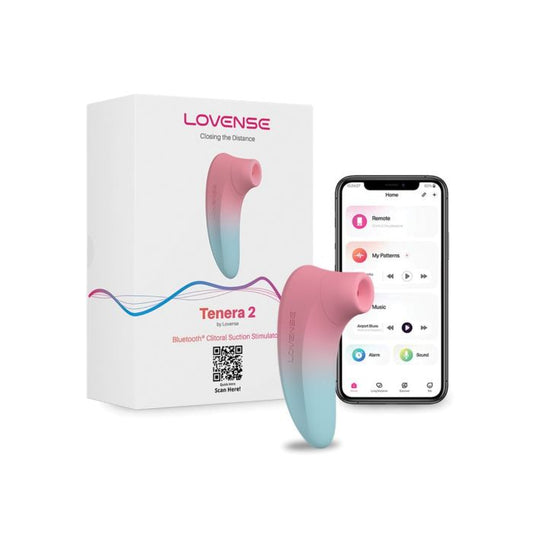 Lovense Tenera 2 Bluetooth Clitoral Suction Stimulator - Pink/Blue