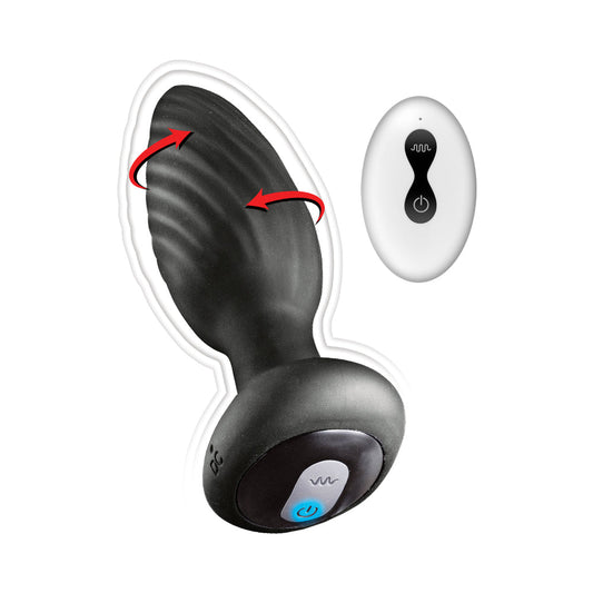 Nasstoys Ass-Sation Remote Vibrating and Rotating Anal Plug Black1