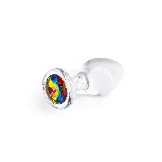 NS Novelties Crystal Desires Rainbow Gem Glass Plug Medium1