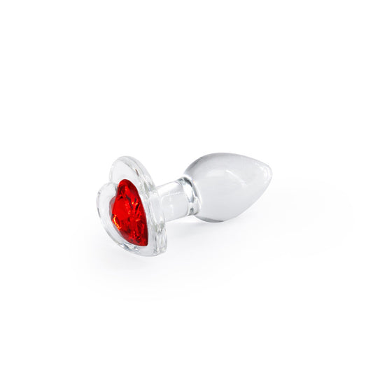 NS Novelties Crystal Desires Red Heart Gem Glass Plug Small1