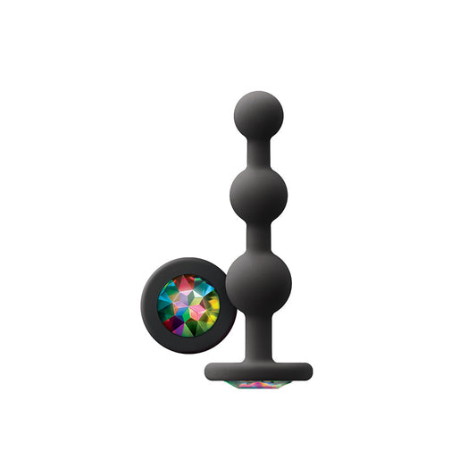 NS Novelties Glams Ripple Anal Plug Rainbow Gem Black1