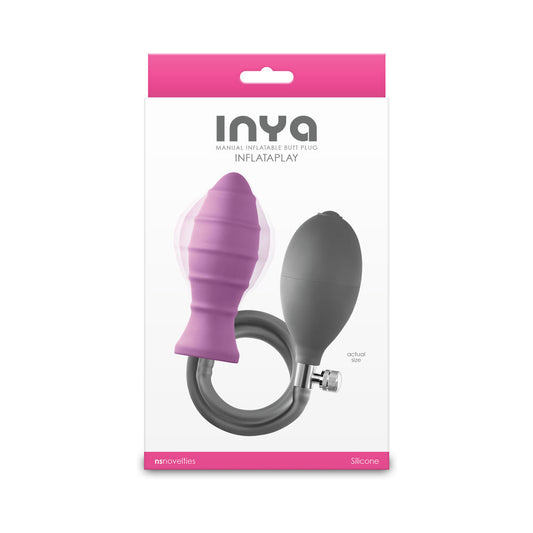 NS Novelties INYA InflataPlay Manual Inflatable Butt Plug Pink