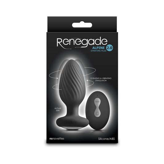 NS Novelties Renegade Alpine 2.0 Gyrating and Vibrating Plug with Remote Black