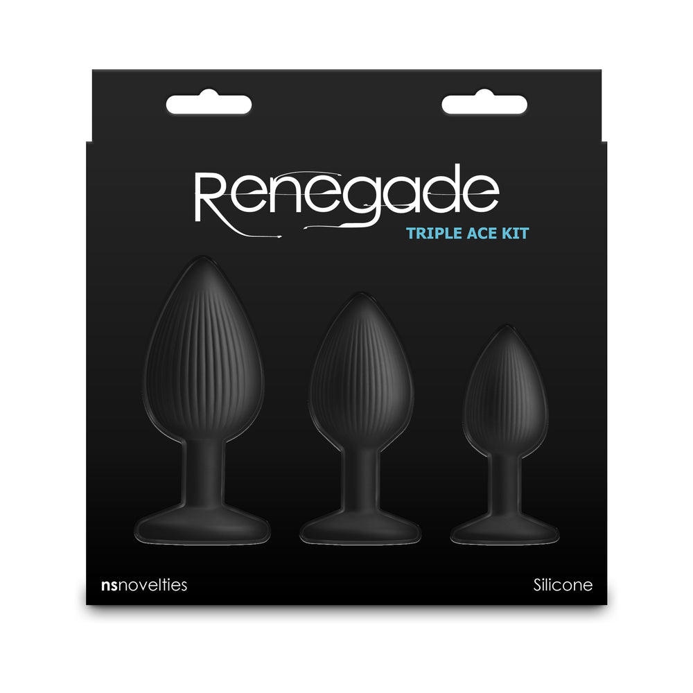 NS Novelties Renegade Triple Ace Plug Kit Black 3