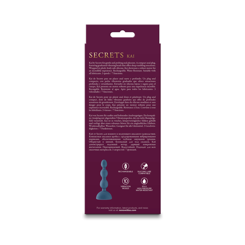 NS Novelties Secrets Kai Vibrating Anal Plug Dark Teal 3
