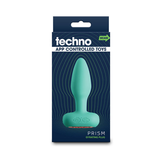 NS Novelties Techno Prism App-controlled Vibrating and Rotating Plug Teal
