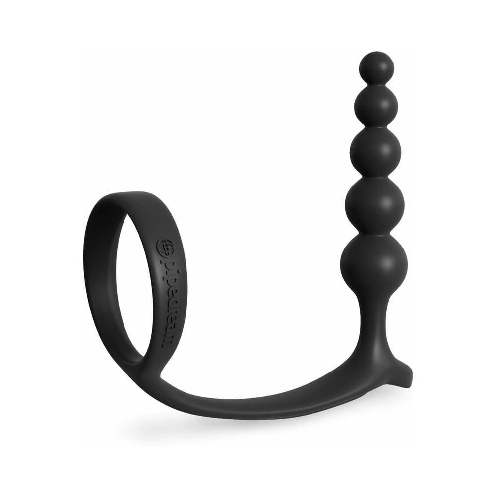 Pipedream Anal Fantasy Collection Silicone Ass-Gasm Cockring Anal Beads Black1