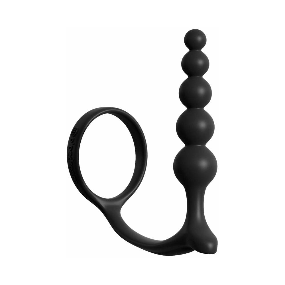 Pipedream Anal Fantasy Collection Silicone Ass-Gasm Cockring Anal Beads Black2