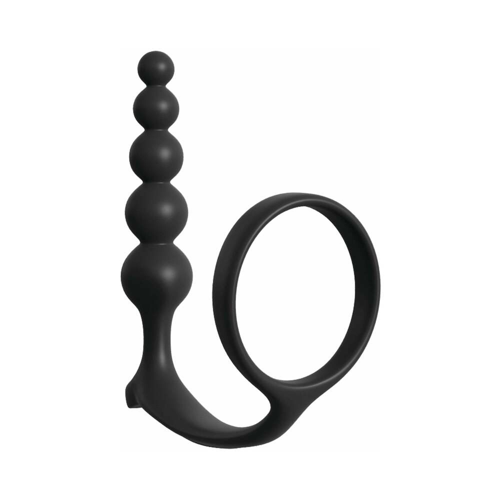 Pipedream Anal Fantasy Collection Silicone Ass-Gasm Cockring Anal Beads Black3