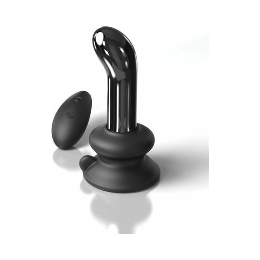 Pipedream Icicles No. 84 Vibrating Curved Glass Massager With Suction Cup Black 1