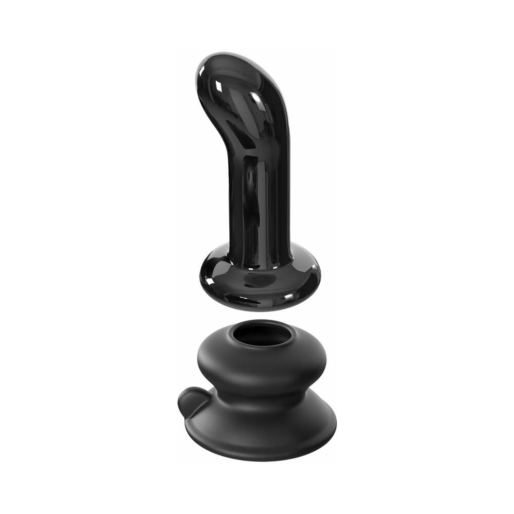 Pipedream Icicles No. 84 Vibrating Curved Glass Massager With Suction Cup Black 2