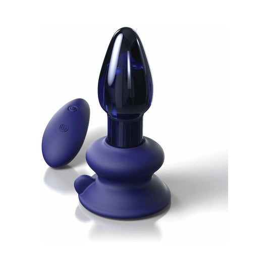 Pipedream Icicles No. 85 Rechargeable Remote-Controlled Vibrating Anal Plug With Suction Cup Blue 1