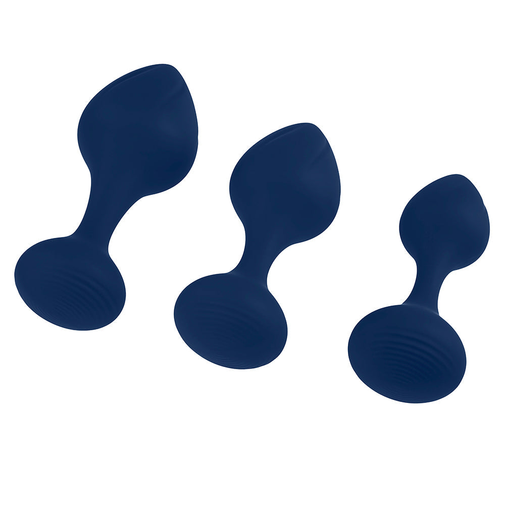 Playboy Tail Trainer 3-Piece Silicone Anal Plug Training Kit Navy 2