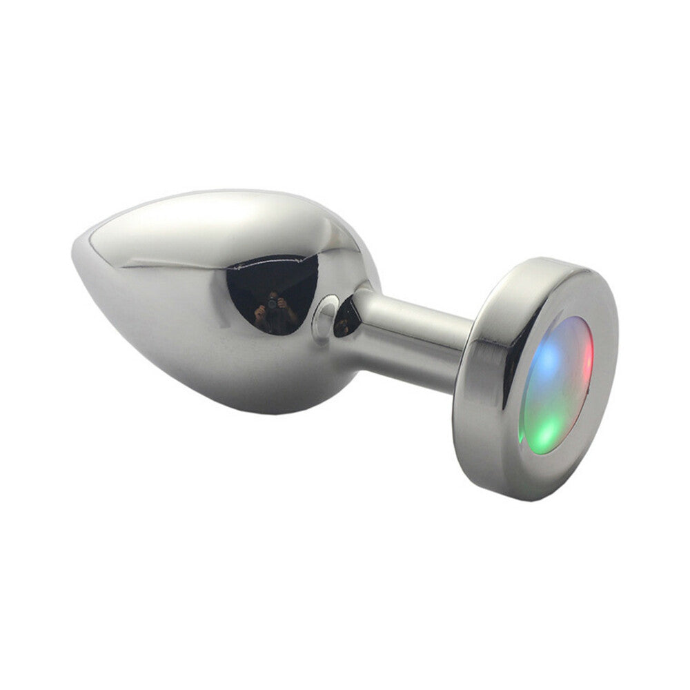 Ple'sur 3-Setting LED Light-Up Metal Anal Plug Small 1