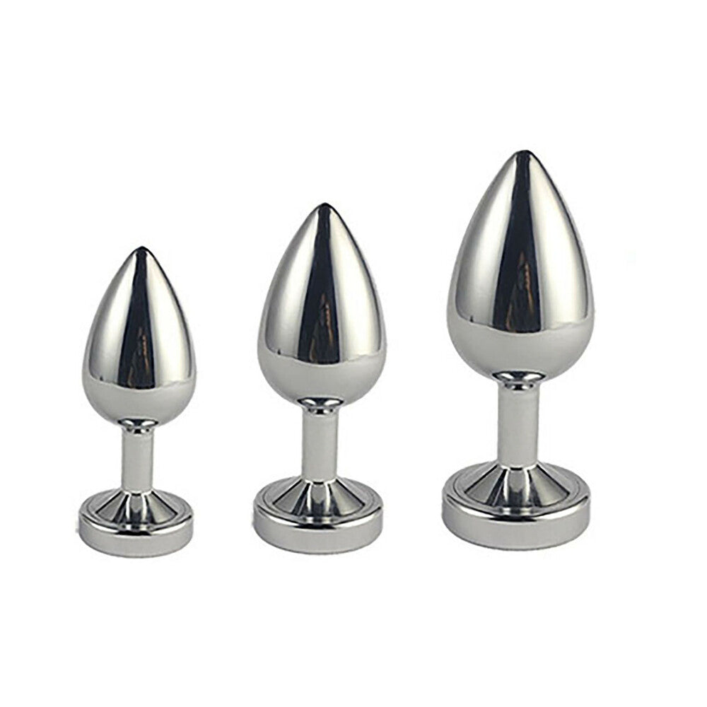 Ple'sur 3-Setting LED Light-Up Metal Anal Plug Small 5
