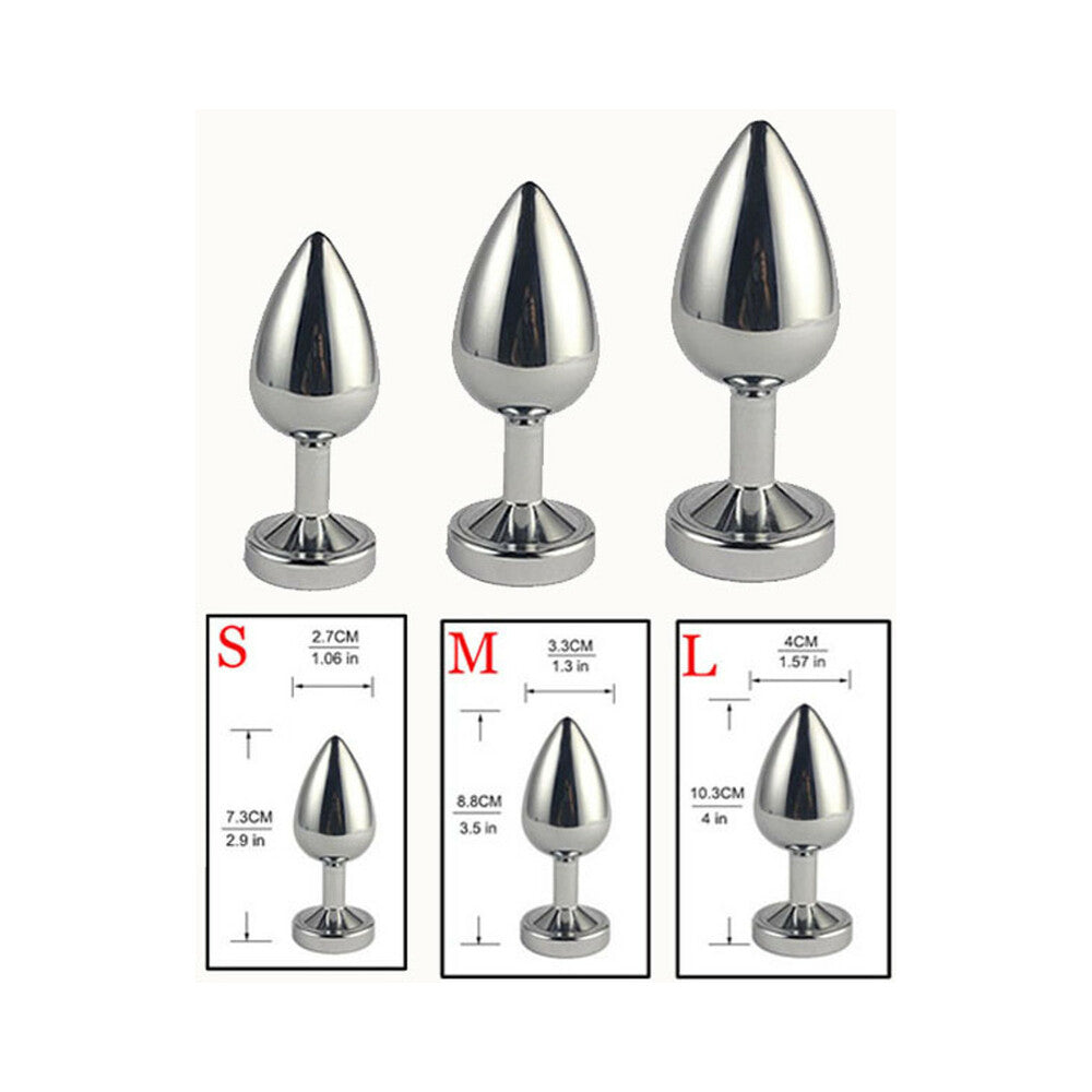 Ple'sur 3-Setting LED Light-Up Metal Anal Plug Small 6