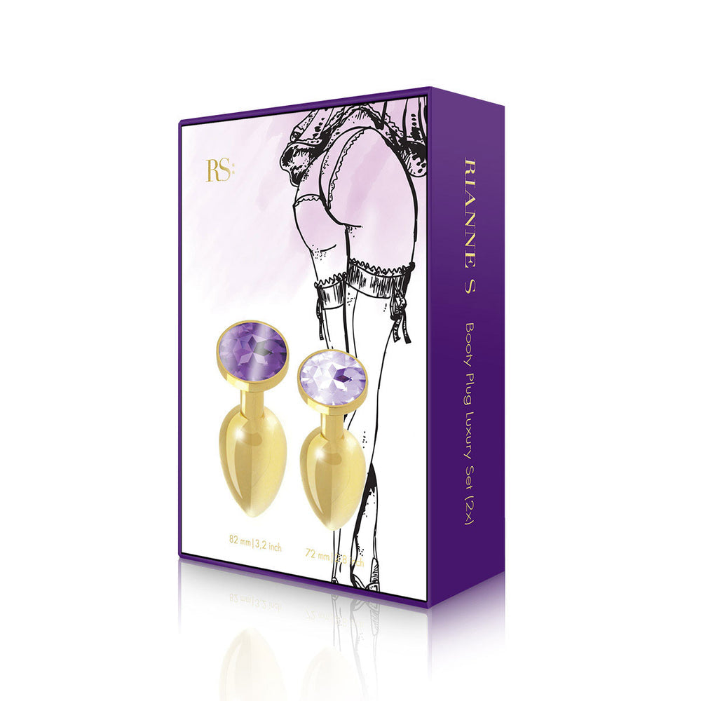 Rianne S 2-Piece Booty Plug Luxury Set Gold 2