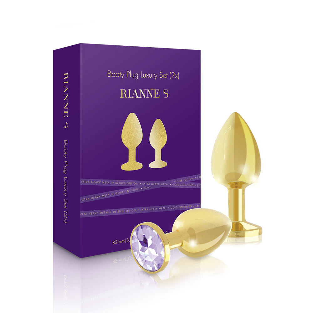 Rianne S 2-Piece Booty Plug Luxury Set Gold 8