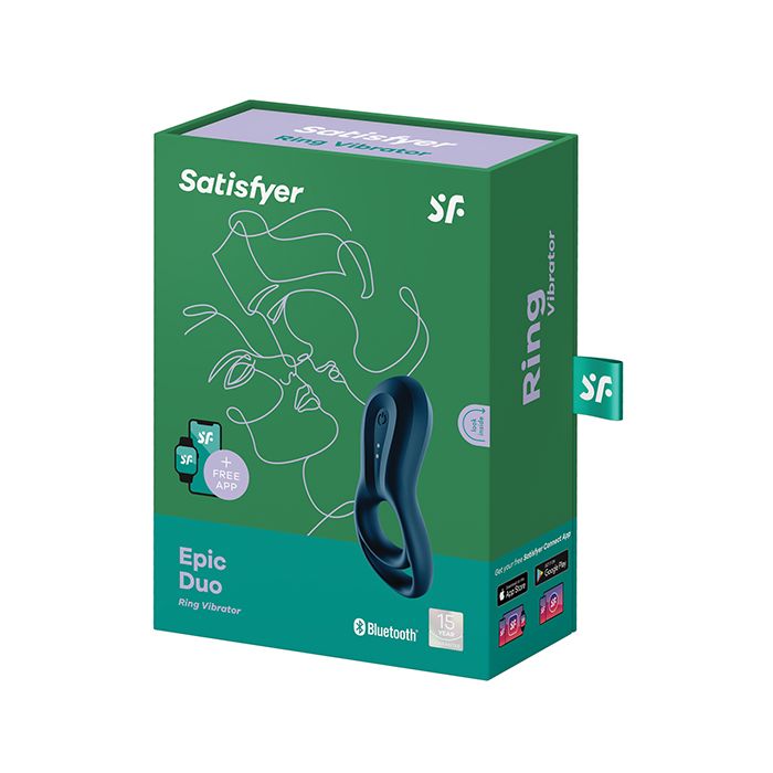Satisfyer Epic Duo Ring Vibrator - Dark Blue 4