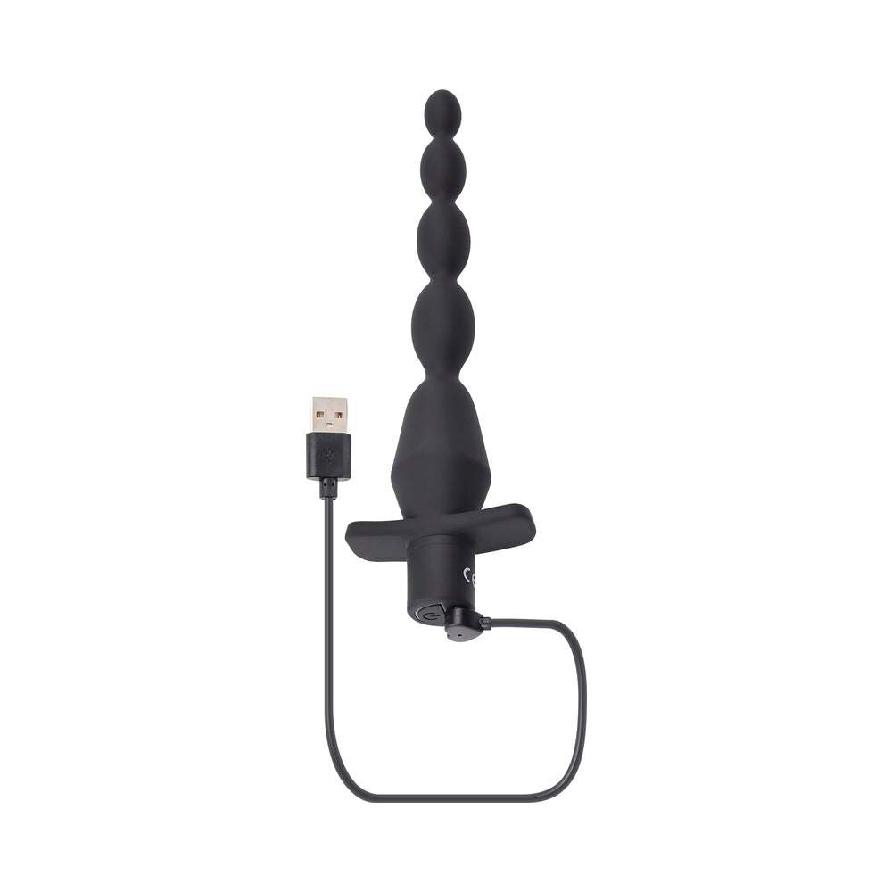 Selopa Vibrating Butt Beads Rechargeable Anal Silicone Black 5