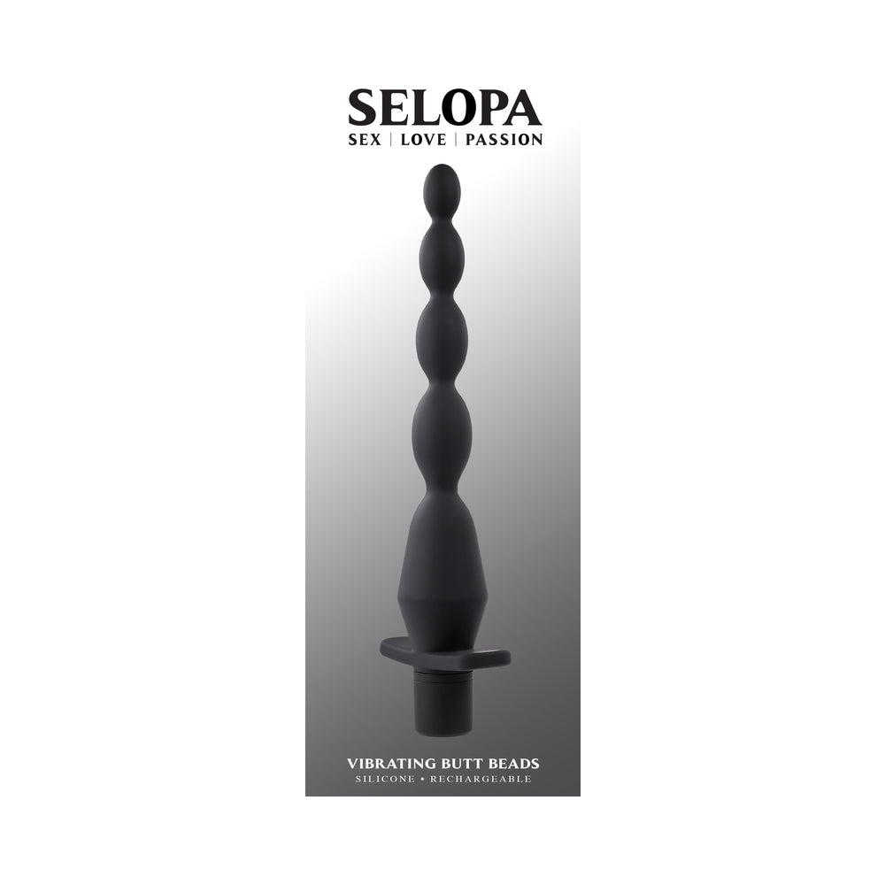 Selopa Vibrating Butt Beads Rechargeable Anal Silicone Black 7