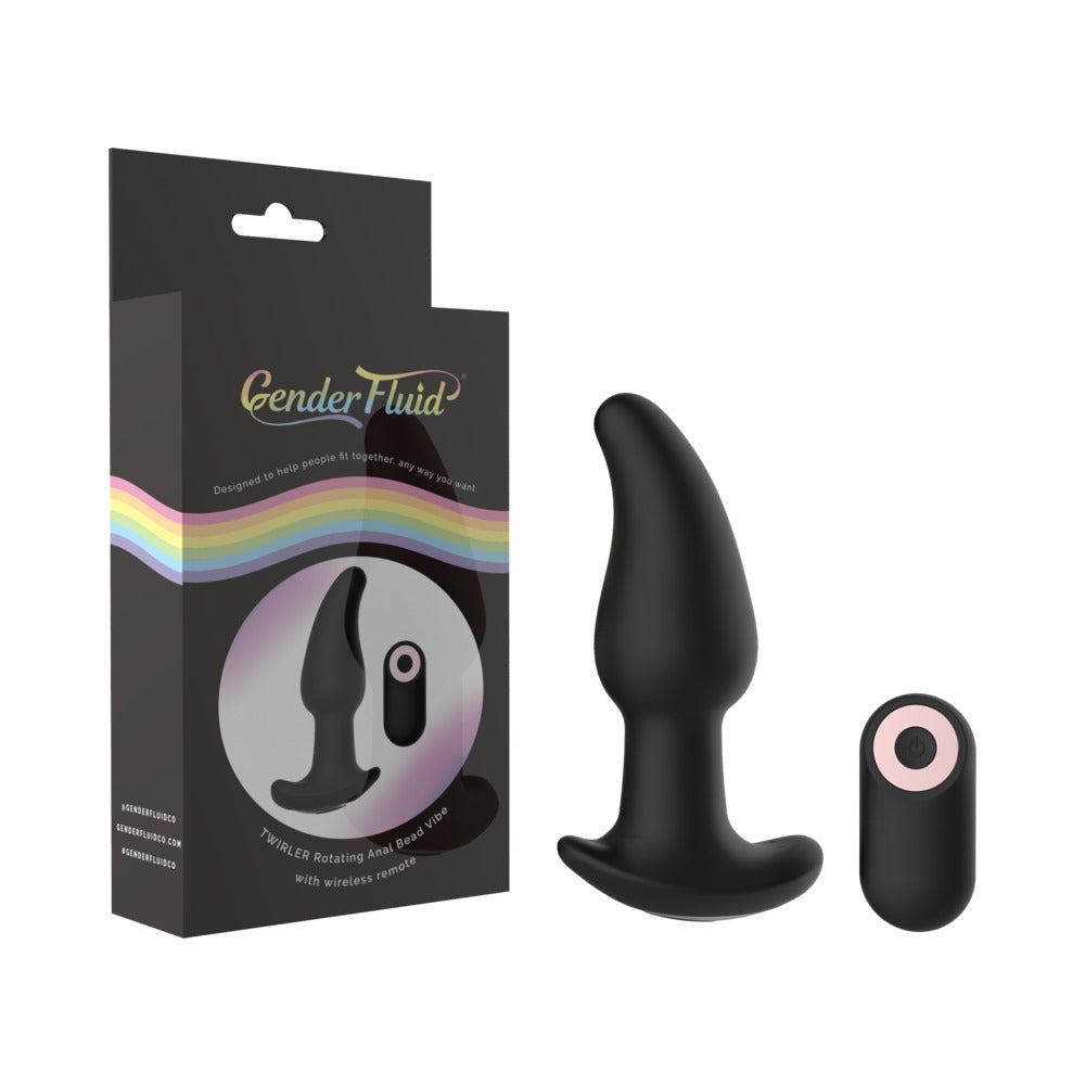 Shibari Gender Fluid Twirler Anal Vibe With Remote Silicone Black11