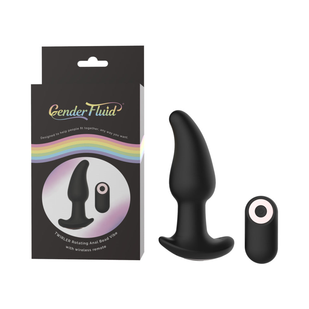 Shibari Gender Fluid Twirler Anal Vibe With Remote Silicone Black12