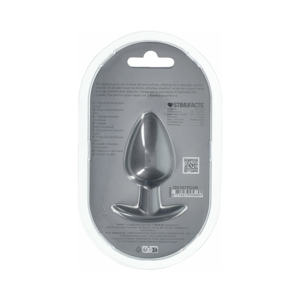 Shots Ouch! Smooth Silicone Anal Plug Large 3.5 in. 3