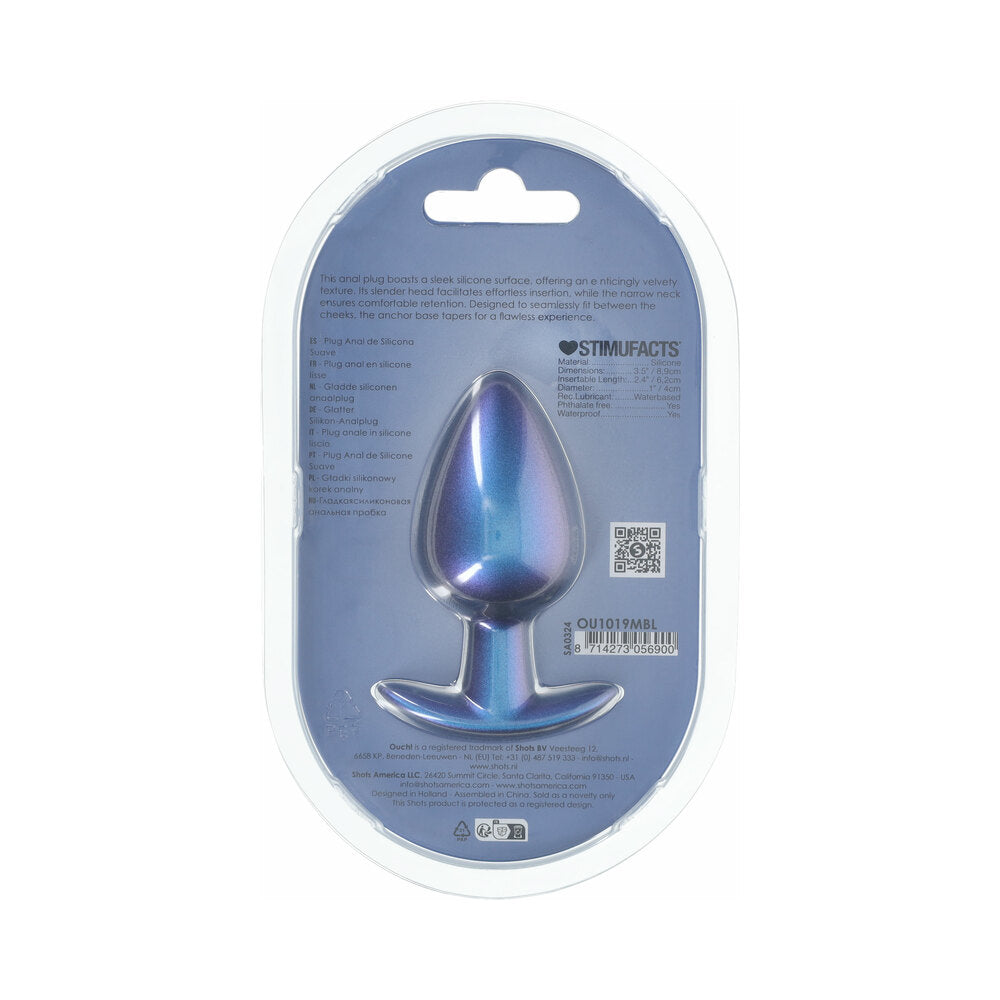 Shots Ouch! Smooth Silicone Anal Plug Large 3.5 in. 8